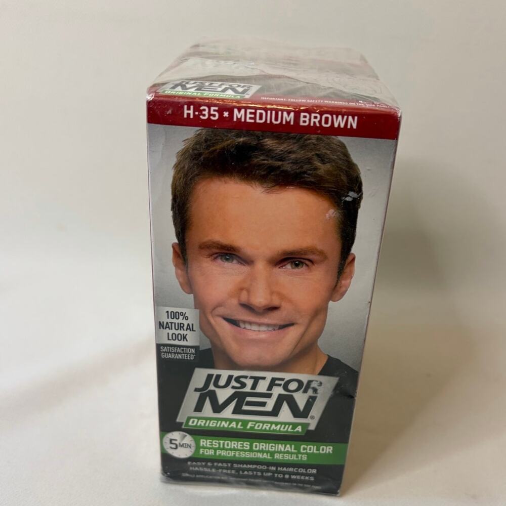 M-35 Just For Men Original Formula Hair Coloring for Gray Medium Brown 3 PACK